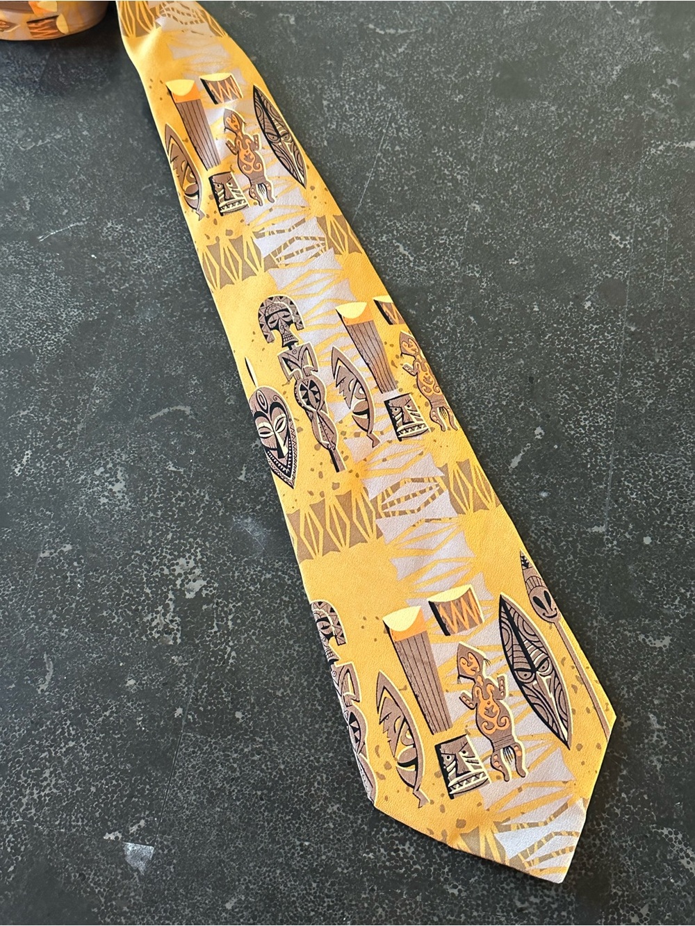 Vintage ACME Studio "Tiki" 100% Silk Neck Tie by Artist JOSH “Shag" AGLE